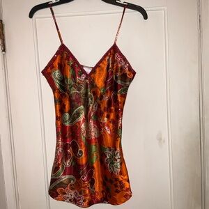 Xhilaration Orange and Red Paisley Dress